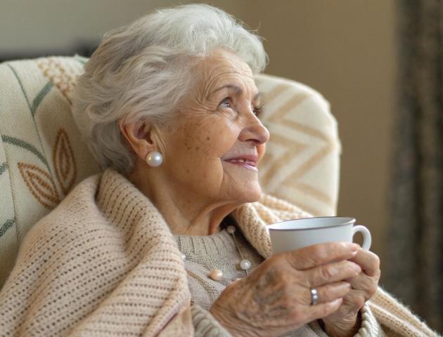 elderlylady drinking tea
